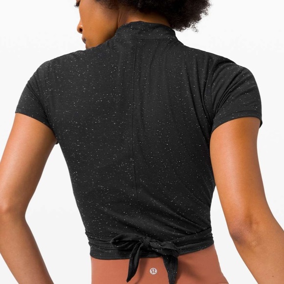 Lululemon Time to Restore Mock Neck Short Sleeve in Black and White - Picture 2 of 9